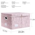 thumbnail image 4 of Jumbo Collapsible Storage Boxes with Lids Fabric Decorative Storage Bins Cubes Organizer Baskets with Cover Handles Divider for Bedroom Closet Living Room 23.2x15.7x11.6 Inch 3 Pack Pink, 4 of 14