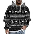 thumbnail image 2 of Yusimy Mens Fashionable Christmas Printed Hoodie Jacket with Pockets & Drawstring Long Sleeve Pullover Casual Winter Style, 2 of 5