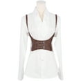 thumbnail image 6 of INSPIRE CHIC Women's Wide Elastic Waist Cincher Belt Steampunk Underbust Corset Style Belt for Dresses & Coats Medium Dark Brown, 6 of 7