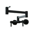 thumbnail image 6 of Wall Mount Pot Filler Faucet 3 Handle Kitchen Sink Faucet Swing Arm Folding Spout Mixer Faucet, Matte Black ,Bar Laundry RV Farmhouse, 6 of 6
