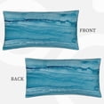 thumbnail image 7 of King Pillow Cases Standard Size - Teal Turquoise Fluid Stripes Soft Envelope Closure Microfiber Block Print Pillow Cover, Wrinkle Stain Resistant Travel Pillow Covers Standard Size 20x36in, 7 of 7