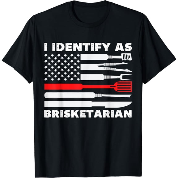 I Identify As Brisketarian Funny BBQ Smoking Meat Lover Beef T-Shirt