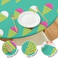 thumbnail image 4 of Dessert-Themed Round Fitted Tablecloth Colorful Ice Cream & Sweet Treats Pattern, Waterproof Elastic Edge Cover for Windproof Outdoor & Indoor Use, 4 of 5