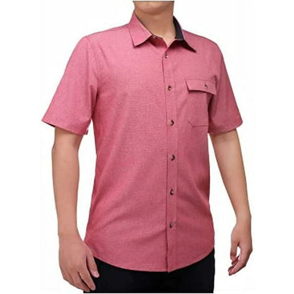 Avalanches Men's Performance Short Sleeve Woven Shirt (Campfire Red, 3X-Large)
