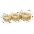 thumbnail image 3 of DecMode 16"W, 14"H Sea Grass Contemporary Storage Basket, Brown, 3-Piece, 3 of 10