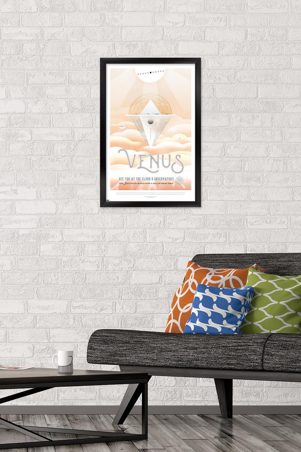 NASA - Venus Travel Poster Wall Poster, 14.725" x 22.375" Framed