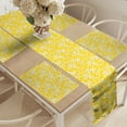 thumbnail image 2 of Ambesonne Cherry Blossom Table Runner & Placemats, Naive Motif, Placemat 4 pcs + Runner 14"x72", Yellow White Black, 2 of 2