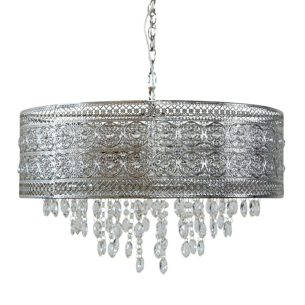Polished Nickel 24 W 3 Light Chandelier, Vanessa 3 Light Chrome Chandelier With K9 Crystals