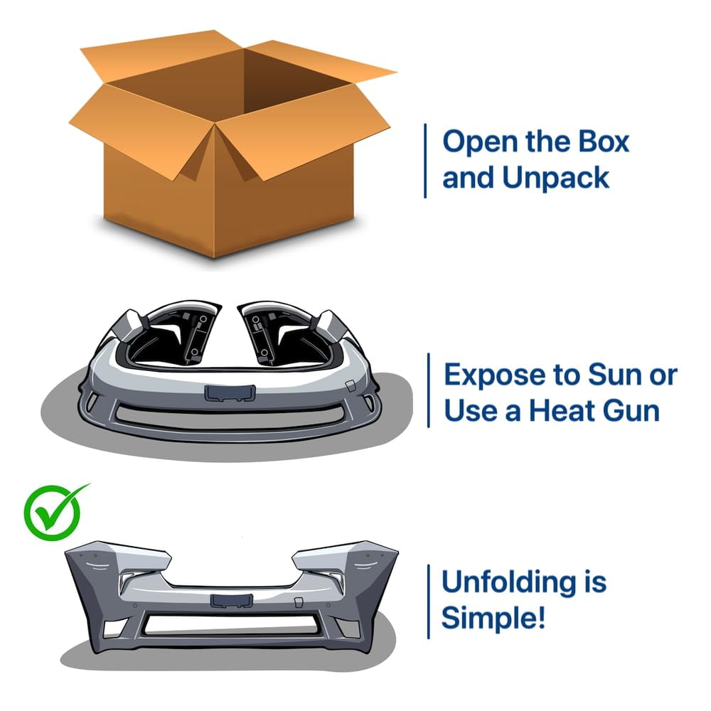 Suitable for Front Bumper Cover for 2003-2004 Ford Mustang SVT Cobra Convertible & Coupe - New, Primed, and Ready for Paint - Includes Fog Light Holes, Excludes Parking Aid Sensor Holes