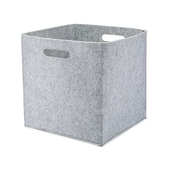 Parker Baby Felt Storage Cube Bin, 11", Gray