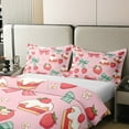 thumbnail image 3 of 100% Cotton Red Green Bowknots Bedding Set Twin Size,Cartoon Daisy Floral Comforter Cover Reverse,Kawaii Strawberry Duvet Cover Teens,（No Comforter）, 3 of 6