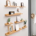 thumbnail image 3 of KAKOWELY Khaki Wall Rack for Home Use Strong Load-bearing Ability Synthetic Material 7.9 Inches,23.62"X5.51"X2.28", 3 of 5