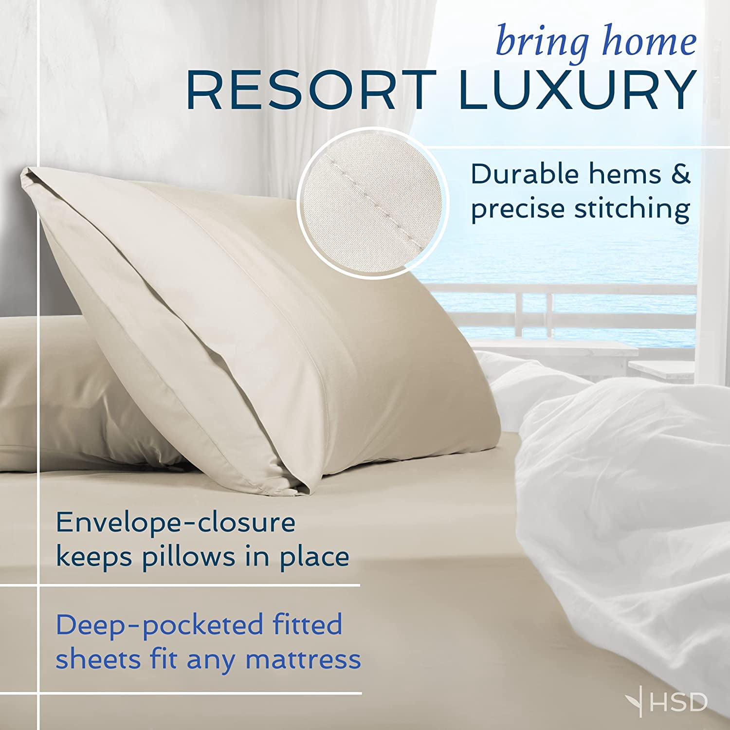 Hotel Sheets Direct 4 Piece Bed Sheet Set California King Size, 100% Viscose Derived from Bamboo Sheets Set with 2 Pillowcases, Cooling & Breathable Luxury Bedding, Moisture-Wicking, Light Yellow