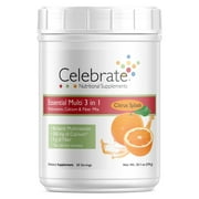 Celebrate Vitamins 3-in-1 Bariatric Multivitamin with Calcium Citrate Drink Mix, Citrus Splash, 60 servings