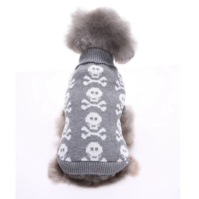 Suéter navideño con esqueleto de alce para Halloween, ropa cálida y bonita para mascotas