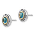 thumbnail image 2 of 925 Sterling Silver With Real 14kt Blue Topaz Earrings; for Adults and Teens; for Women and Men, 2 of 3