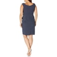 thumbnail image 2 of Alex Evenings Womens Slimming Short Ruched Dress with RufflePetite and Regular 12 Charcoal, 2 of 3