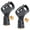 Black, variant on 2-PCS Microphone Clip Holder with Adapters (5/8" to 3/8") - Universal Mic Stand Mount for Dynamic & Wireless Mics
