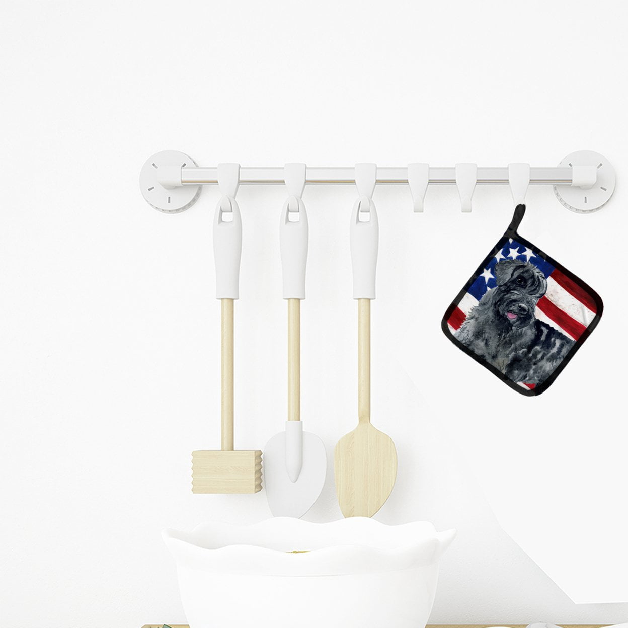 Caroline's Treasures Giant Schnauzer Patriotic Pair of Pot Holders