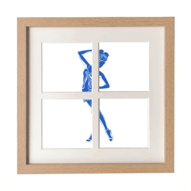 Bleu Dodue Belle Fille Cadre Mur Table Affichage 4 Ouvertures Image