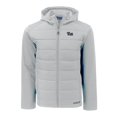 thumbnail image 2 of Men's Cutter & Buck  Gray Pitt Panthers Evoke Hybrid Eco Softshell Recycled Full-Zip Hoodie Jacket, 2 of 3