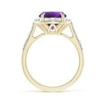 thumbnail image 2 of ANGARA Natural Round 2.45 ct Amethyst Engagement Ring with Diamond Halo in 14K Yellow Gold for Women (Size-9mm) | February Birthstone, Anniversary, Jewelry Gift for Women | Natural Amethyst Ring, 2 of 10