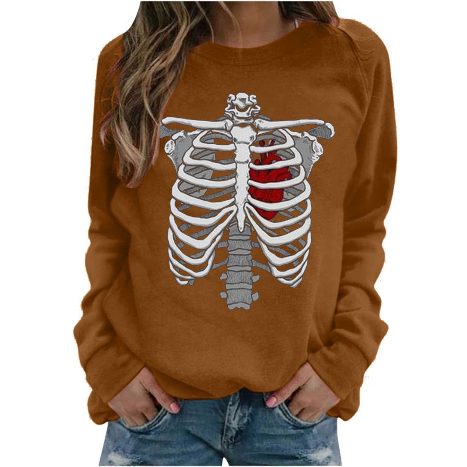 Women's Crewneck Sweatshirt Skeleton 