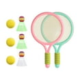 thumbnail image 4 of Almencla Kids Tennis Racket Racket Balls Comfortable Grip Badminton Shuttlecocks Portable Green Pink, 4 of 8