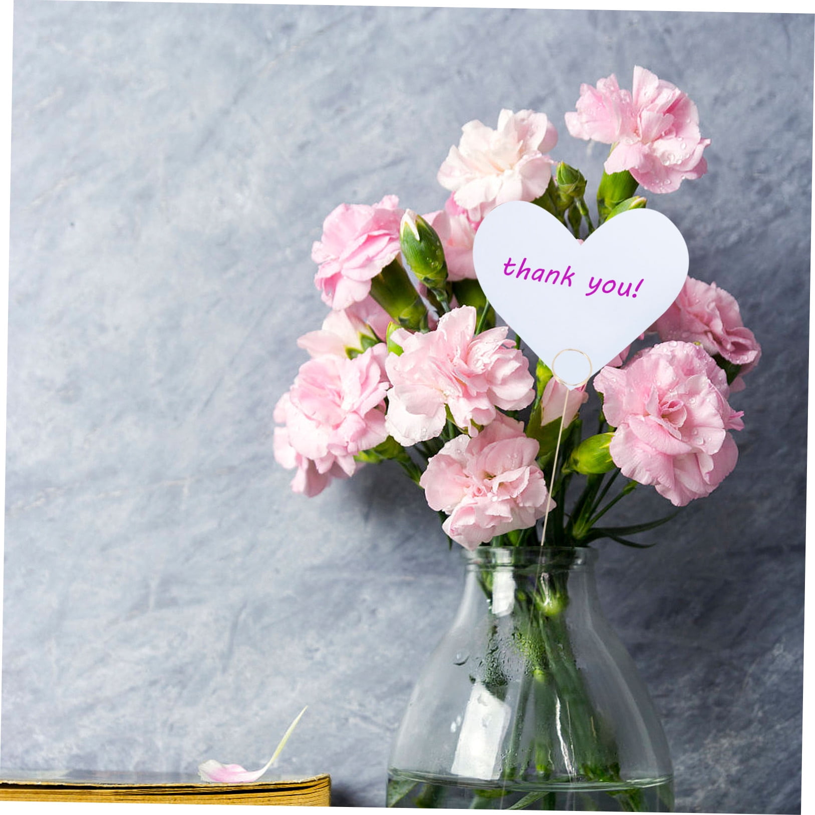 OUNONA 60Pcs Golden Iron Floral Picks and Place Card Holders for Party Table Decor