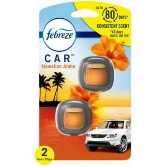 Febreze Car Hawaiian Aloha Car Vent Clip, 2 Ea, 3 Pack
