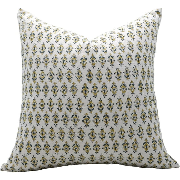 Vibrant Hand Block Print Duck Canvas Pillow Covers By Fabdivine, 12X20, Gold Fish