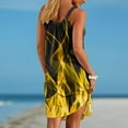 thumbnail image 4 of Lovskoo Womens Sleeveless Boho Beach Dresses 2024 Casual Cute Floral Print Round Neck T Shirt Short Dress Summer Spaghetti Strap Mini Dresses Yellow L, 4 of 7