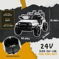 thumbnail image 3 of Okybaby 24V Kids Ride On Jeep Car with Remote Control,Four-wheel Suspension, Electric Kids Ride On Toy Car with Dual Motor,LED Light,USB,Bluetooth,MP3 for Kids of 3+, White, 3 of 7