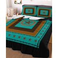 thumbnail image 3 of Quilts Twin Size Bedding Set, Green Western Lightweight Quilted Comforter, Vintage Texas Stars Country Wheats Soft Reversible Bedspread Coverlet with Pillow Covers for All Season, 68" x 86", 3 of 7