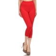 thumbnail image 3 of COUVER Women Seamless Stretch Capri Leggings, Red, One Size, 3 of 7