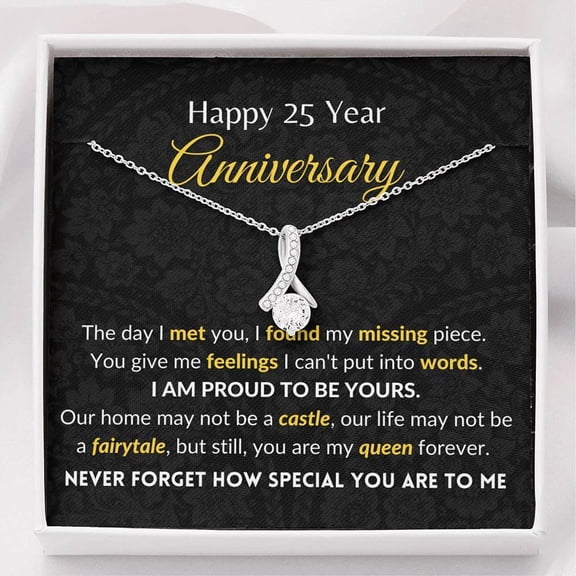 25th Anniversary Gift for Wife - Unique 25th Anniversary Gifts with Heartfelt Message and Pendant