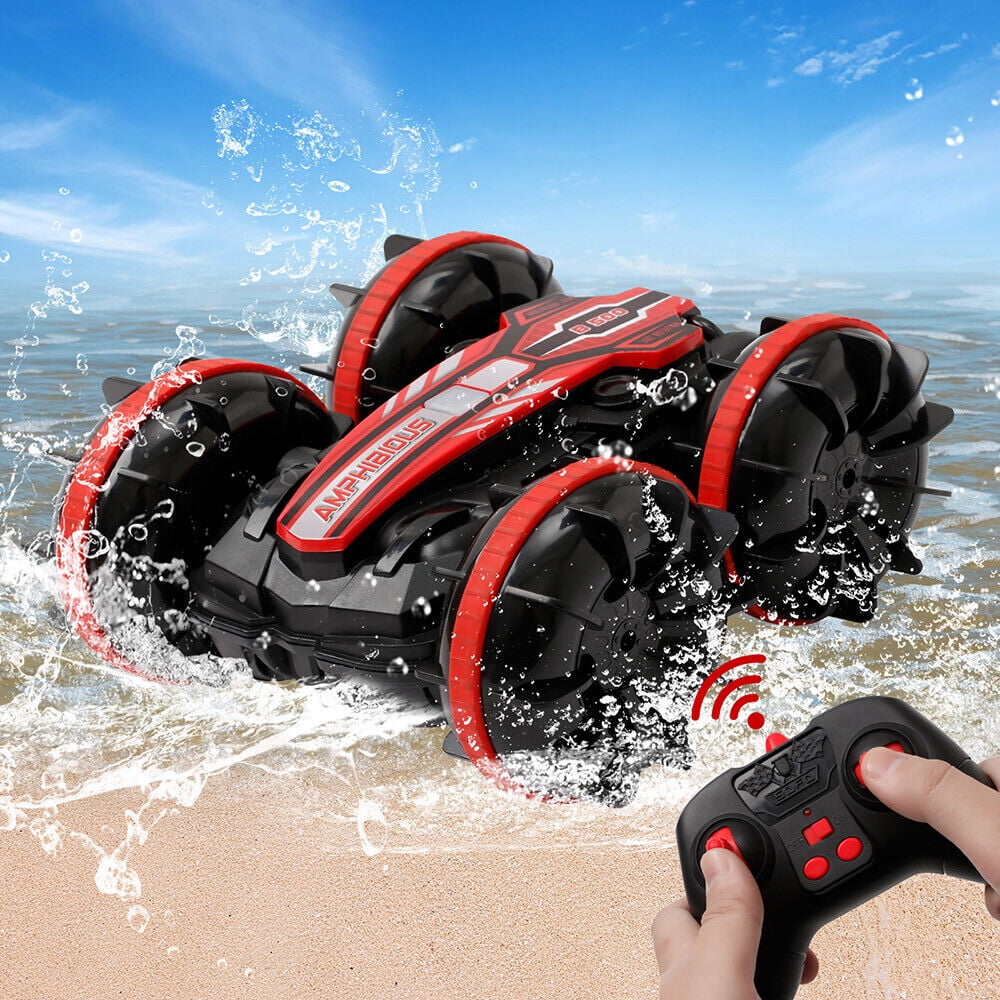 Remote Control Car, 2.4Ghz Amphibious RC Stunt Car Land & Water 4WD Off