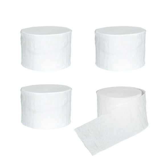 Crepe Paper Streamers 4 Rolls 328ft, Pack of Crepe Paper Perl White Streamers Decorations, Crepe Paper for Birthday Decorations, Party Decorations, Wedding Decorations (1.8 in x 82 Ft/Roll)