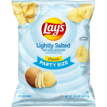 2 Pack - Lay's Lightly Salted Classic Potato Snack Chips,Party Size, 12.5 oz - Value Pack