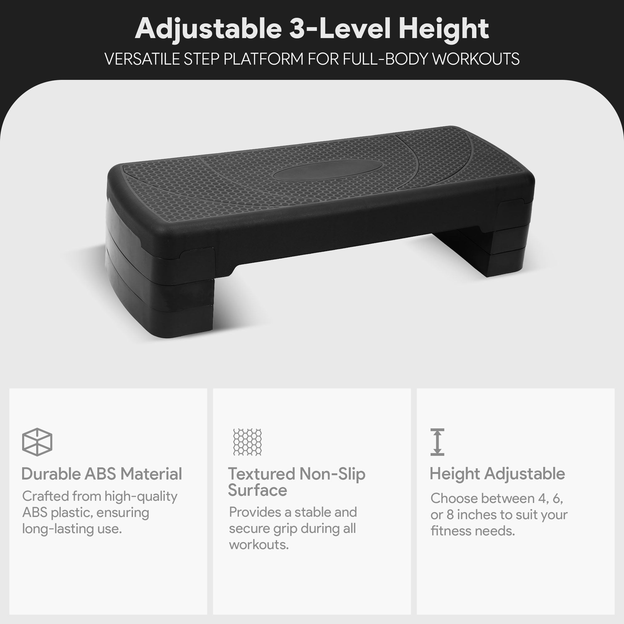BalanceFrom Fitness Adjustable Height Workout Aerobic Step Platform Trainer Walmart