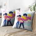 thumbnail image 3 of LALILO Throw Pillow Covers Happy Girl Friends Friendship African Cushion Cover 18" x 18", 2 Pack, 3 of 6