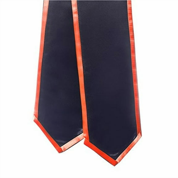 Honors Graduation Academic Stoles/Sashes with Classic End and Trim (Black w/Orange Trim)