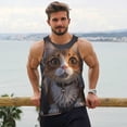 thumbnail image 6 of KLL Wide Eyed Cartoon Cats Print Men's Muscle Gym Workout Stringer Tank Tops Bodybuilding Fitness T-Shirts Tank Tops Men-3X-Large, 6 of 7