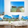 thumbnail image 4 of Designart Bungalows in Maldives Island - Landscape Photography Throw Pillow - 16x16, 4 of 5