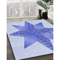 thumbnail image 3 of Ahgly Company Machine Washable Indoor Square Transitional Heavenly Blue Area Rugs, 6' Square, 3 of 7