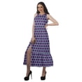 thumbnail image 3 of Moomaya Robe Longue Maxi de Fête pour Femmes en Rayonne Imprimée à Encolure Licou avec Fente avant, 3 of 4