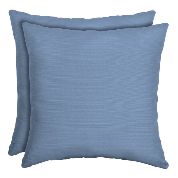 Better Homes & Gardens 16" Outdoor Toss Pillow, Blue, Set of 2