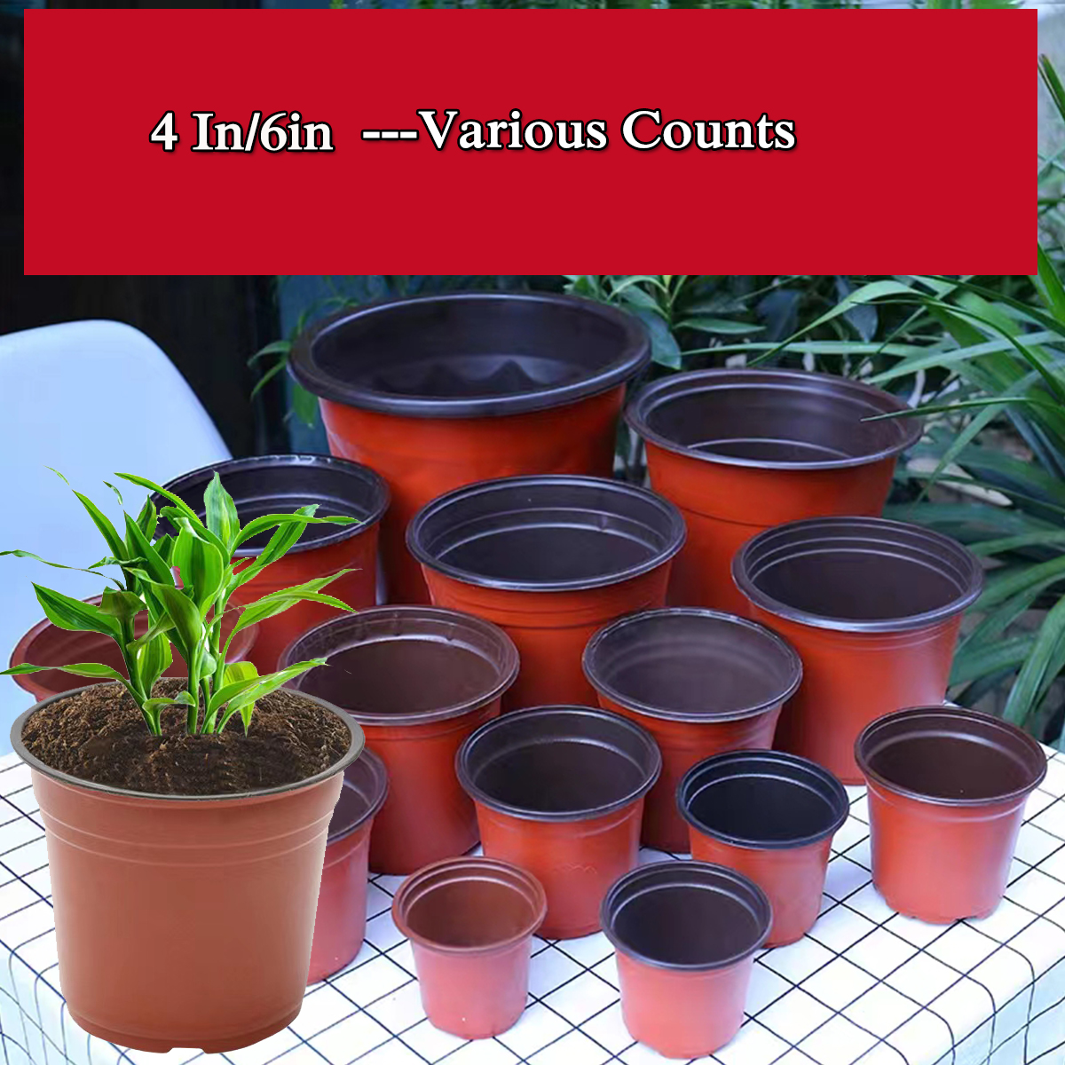 4 IN/6 IN Flowerpots Small Plastic Plant Nursery Pots/flowerpots