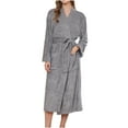 thumbnail image 2 of Lilgiuy Women's Winter Nightgown Casual Solid Color Couple Bathrobe Men and Women Soft Thicken Pajama for Birthday Slumber Parties, 2 of 5