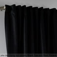 thumbnail image 5 of 3S Brother's Extra Long Solid Luxury Matte Velvet Soft Curtain Onyx Single Panel Hanging Back Tap & Rod Pocket Home Décor 5-25 Feet Custom Made Curtains -Made in Turkey Each(52"x288"), 5 of 7